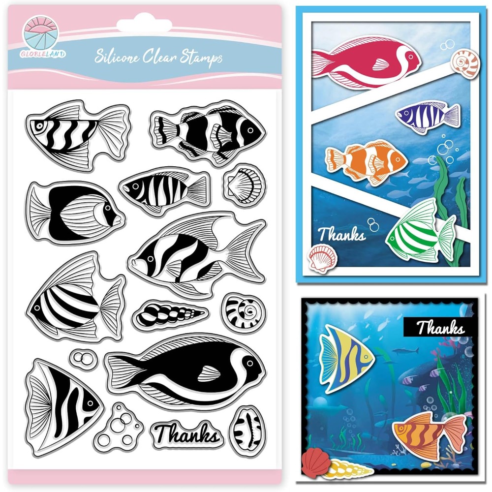 Clear Silicone Stamps For Card Making - الصيف المحيط كلوونفيش واضح Stamps لسكرابوكينغ
