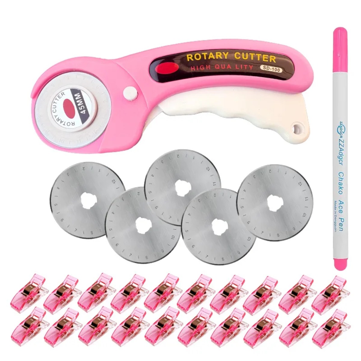 قاطع دوار وردي اللون مقاس 45 م - مراجعة Rotary Cutter For Fabric 45Mm وسعره