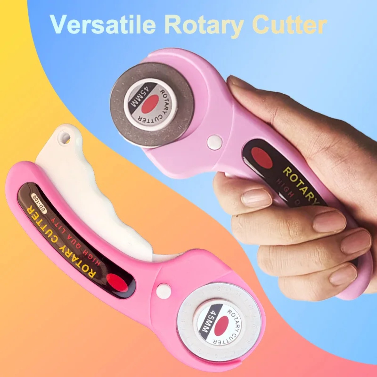 قاطع دوار وردي اللون مقاس 45 م - مراجعة Rotary Cutter For Fabric 45Mm وسعره