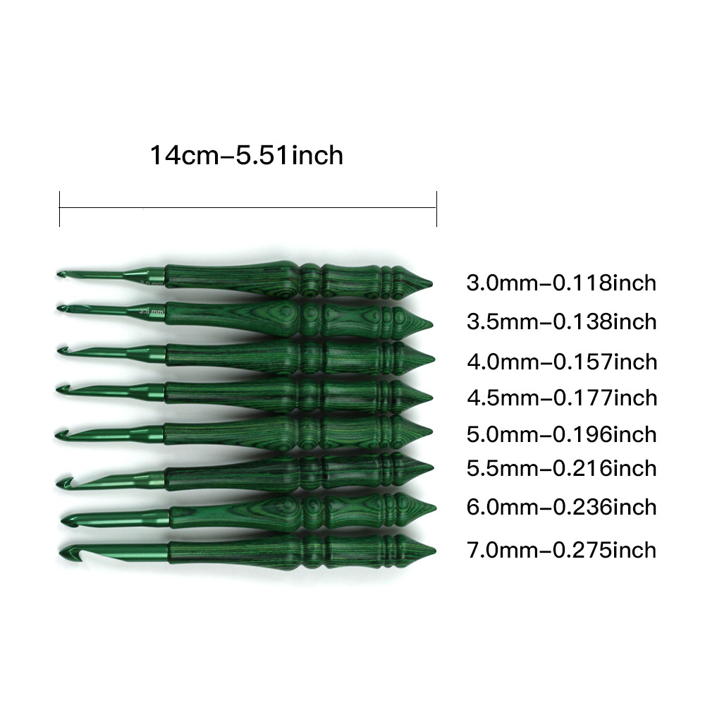 مجموعة إبر الكروشيه، 8 قطع، بم - مراجعة Wooden Crochet Hooks Ergonomic Handle وسعره
