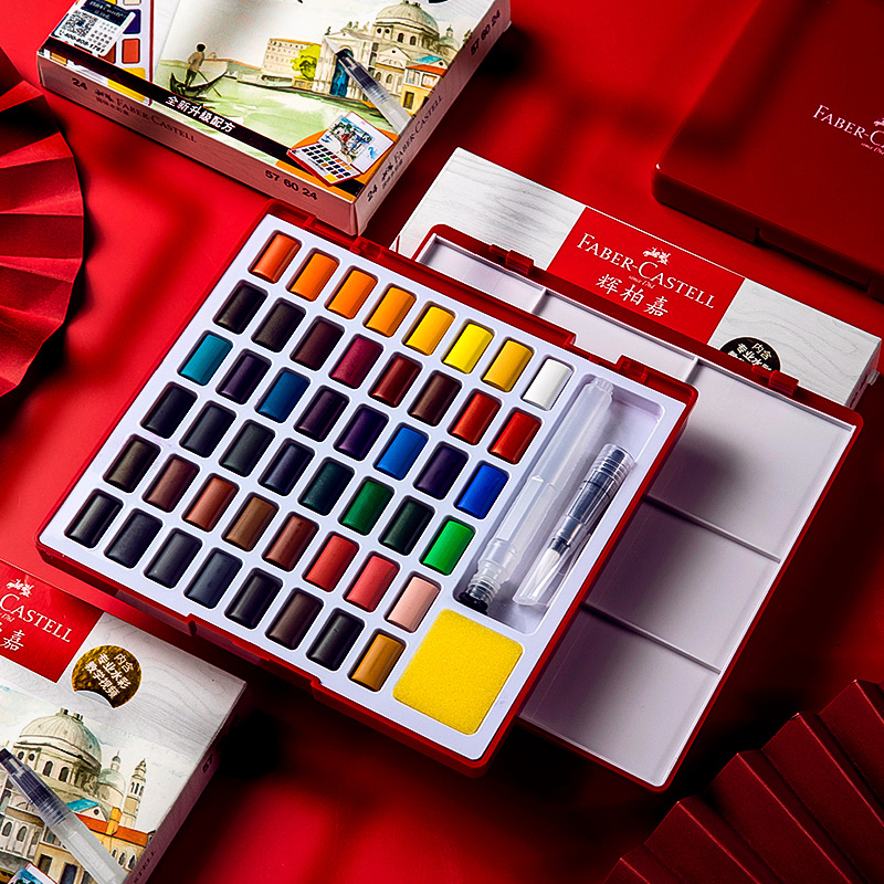 24/36/48 لون الصلبة مجموعة الط - مراجعة Watercolor Paint Set Solid Pigment وسعره