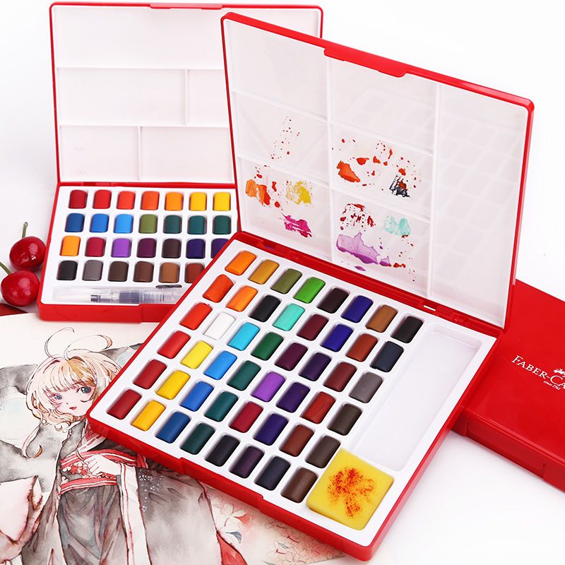 24/36/48 لون الصلبة مجموعة الط - مراجعة Watercolor Paint Set Solid Pigment وسعره