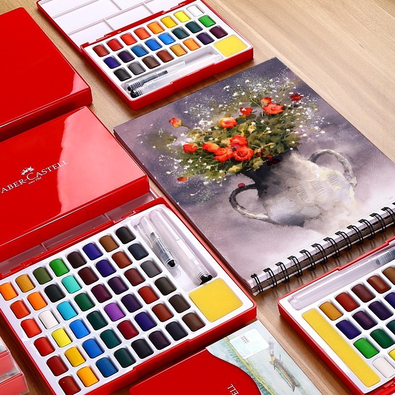 24/36/48 لون الصلبة مجموعة الط - مراجعة Watercolor Paint Set Solid Pigment وسعره
