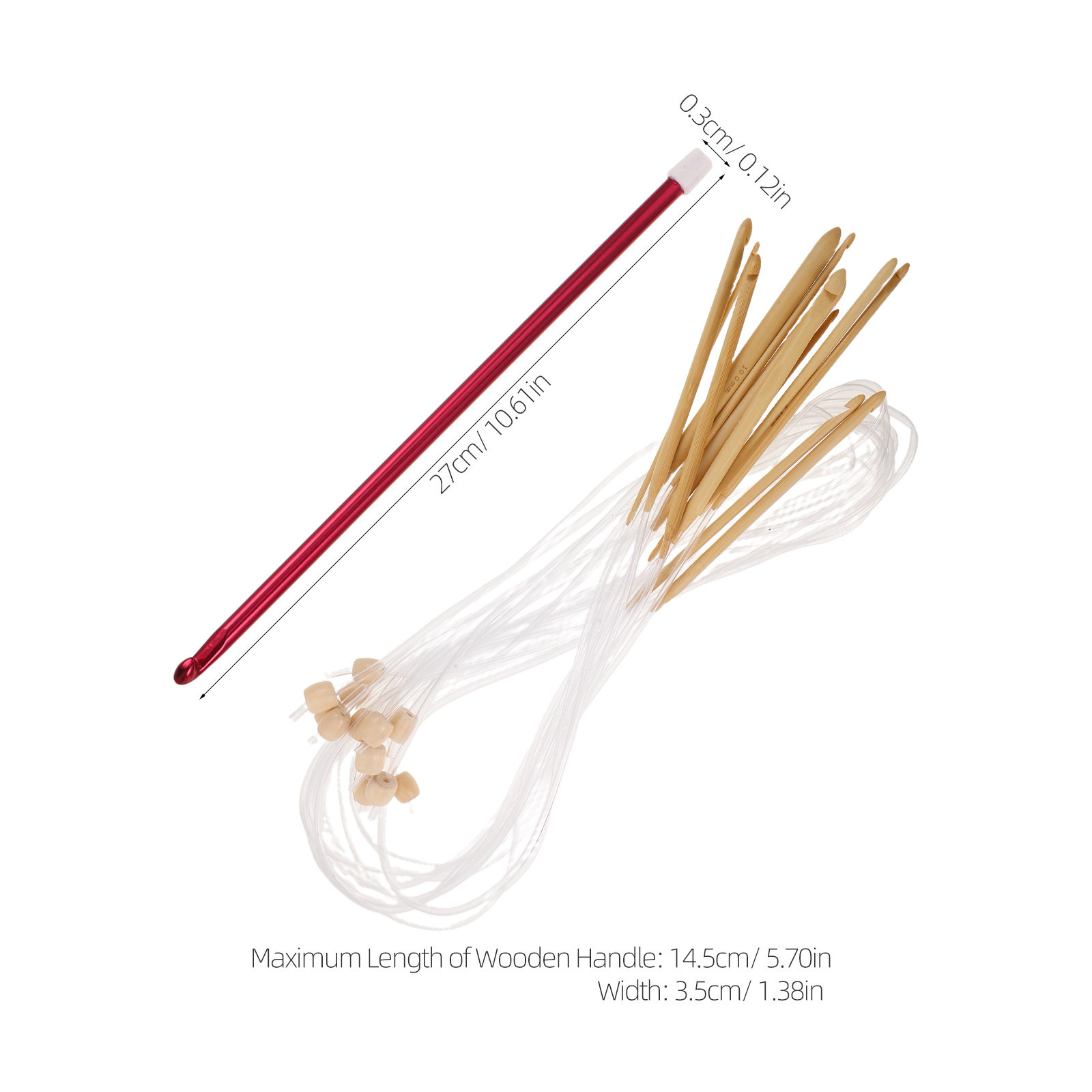 مجموعة واحدة من إبر الكروشيه ا - مراجعة Wooden Crochet Hooks Ergonomic Handle وسعره