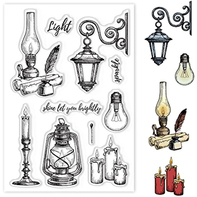 أضواء خمر سيليكون واضح ختم الش - مراجعة Clear Silicone Stamps For Card Making وسعره