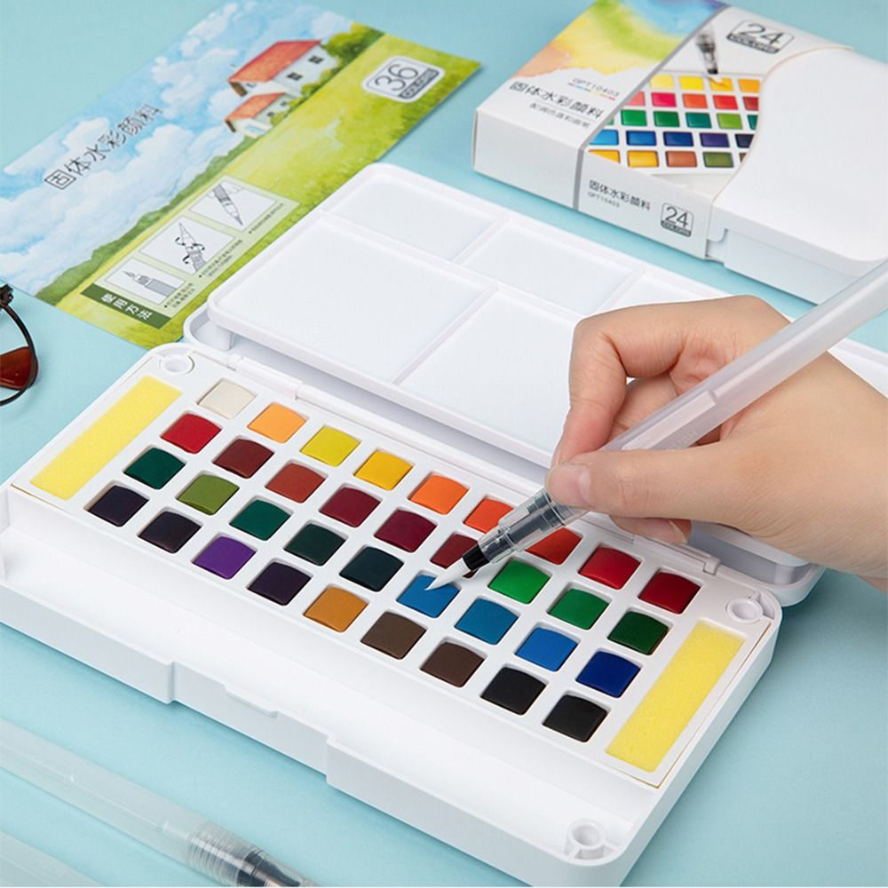 مجموعة ألوان مائية صلبة 12/18/ - مراجعة Watercolor Paint Set Solid Pigment وسعره